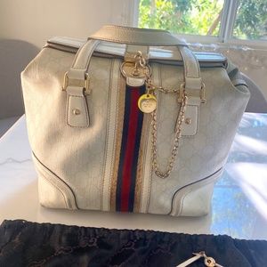 GUCCI BOSTON BAG, VINTAGE, COATED CANVAS